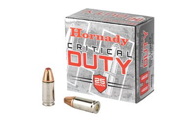 Hornady Critical Duty 9mm 135 Grain Ammunition – 25 Rounds, +P