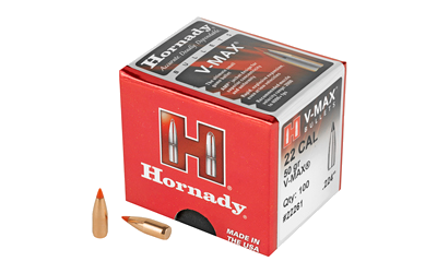 Hornady V-Max .22 Caliber .224 100-Count 50 Grain Bullets – 100-Pack
