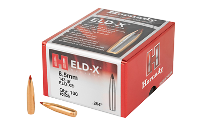 Hornady Eld-X .264 100-Count 6.5mm 143 Grain Bullets – 100-Pack