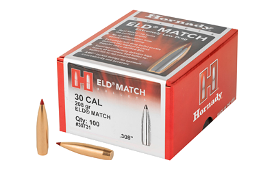 Hornady Eld-M .30 Caliber .308 100-Count .308 Win 208 Grain Bullets – 100-Pack