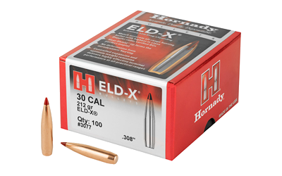 Hornady Eld-X .30 Caliber .308 100-Count .308 Win 212 Grain Bullets – 100-Pack