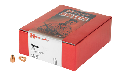 Hornady HAP 9mm 115 Grain Bullets – 500-Pack