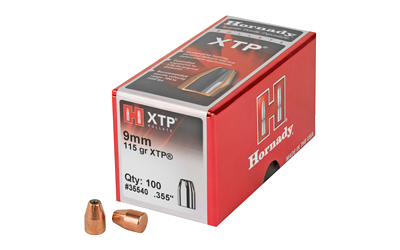 Hornady XTP 9mm 115 Grain Bullets – 100-Pack