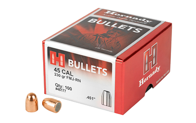 Hornady Fmj-Rn .451 100-Count .45 Caliber 230 Grain Bullets – 100-Pack