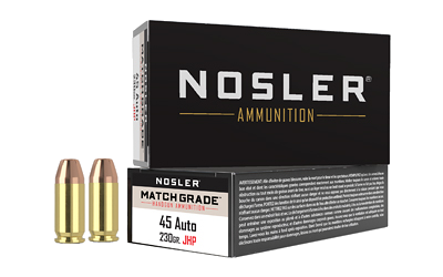 Nosler Asp .45 ACP 230 Grain Jacketed Hollow Point Ammunition – 50 Rounds