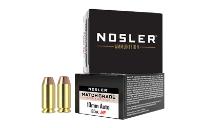 Nosler Asp 10mm 180 Grain Jacketed Hollow Point Ammunition – 20 Rounds