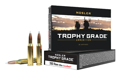 Nosler Trophy Grade 130 Grain Ammunition – 20 Rounds