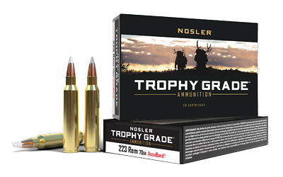 Nosler Trophy Grade .223 Rem 70 Grain SP Ammunition – 20 Rounds