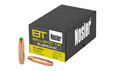Nosler 30 Caliber 50-Count .308 Win 220 Grain Bullets – 50-Pack