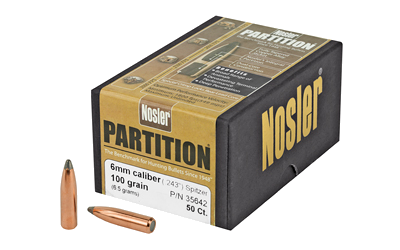 Nosler 6mm Sp Partition 50-Count .243 Win 100 Grain Bullets – 50-Pack