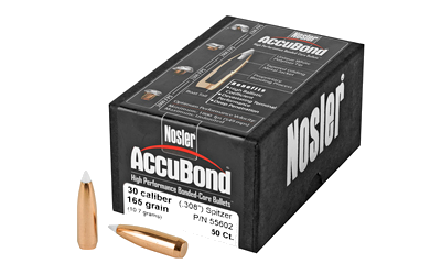 Nosler 30 Caliber Accubond 50-Count .308 Win 165 Grain Bullets – 50-Pack