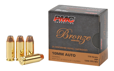 PMC Ammunition 10mm 170 Grain Jacketed Hollow Point Ammunition – 25 Rounds