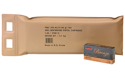 PMC Ammunition .380 ACP 90 Grain Full Metal Jacket Ammunition – 300 Rounds