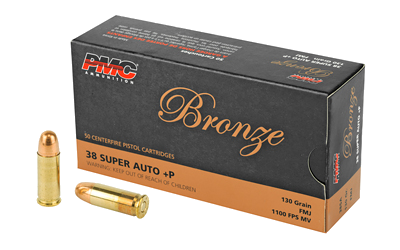 PMC Ammunition 38SUPER +p 130 Fmj .38 Super 130 Grain Full Metal Jacket Ammunition – 50 Rounds