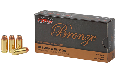 PMC Ammunition .40 S&W 165 Grain Jacketed Hollow Point Ammunition – 50 Rounds