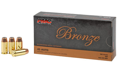 PMC Ammunition .45 ACP 185 Grain Jacketed Hollow Point Ammunition – 50 Rounds