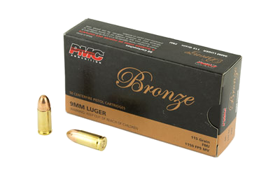 PMC Ammunition 9mm 115 Grain Full Metal Jacket Ammunition – 50 Rounds