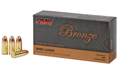 PMC Ammunition 9mm 124 Grain Full Metal Jacket Ammunition – 50 Rounds