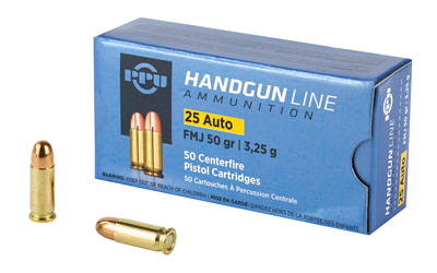 Prvi Partizan .25 ACP 50 Grain Full Metal Jacket Ammunition – 50 Rounds