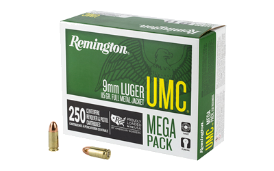 Remington UMC Mp 9mm 115 Grain Full Metal Jacket Ammunition – 250 Rounds