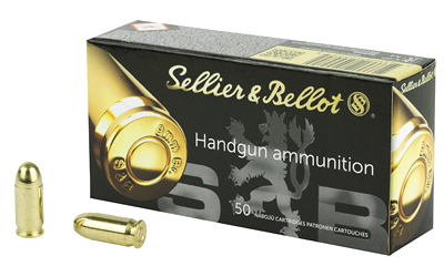 Sellier & Bellot .380 ACP 92 Grain Full Metal Jacket Ammunition – 50 Rounds