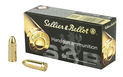 Sellier & Bellot 9mm 115 Grain Full Metal Jacket Ammunition – 50 Rounds