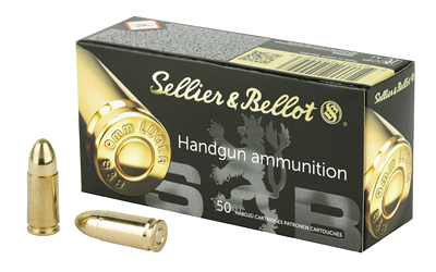 Sellier & Bellot 9mm 124 Grain Full Metal Jacket Ammunition – 50 Rounds