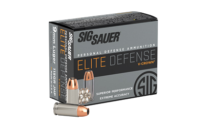 SIG Sauer Ammo 9mm 115 Grain Jacketed Hollow Point Ammunition – 20 Rounds