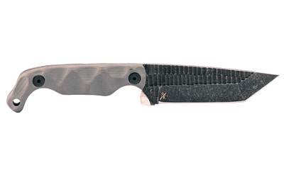 Stroup Knives BRAVO5T 3.5" Acd Etch Gray Sheath Knife