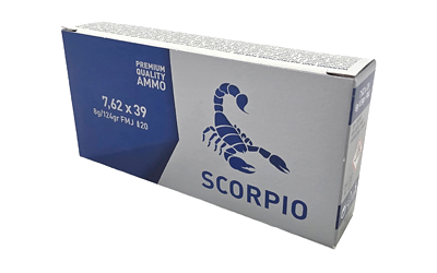 STV Technology Scorpio Ammo 7.62x39 124 Grain Full Metal Jacket Ammunition – 20 Rounds