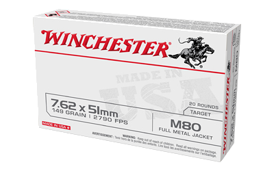 Winchester 7.62x51 M80 149 Grain Full Metal Jacket Ammunition – 20 Rounds