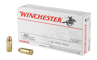 Winchester USA .45 ACP 230 Grain Full Metal Jacket Ammunition – 50 Rounds
