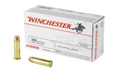 Winchester USA .38 Special 130 Grain Full Metal Jacket Ammunition – 50 Rounds