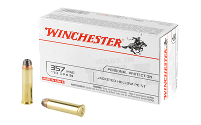 Winchester USA .357 Magnum 110 Grain Jacketed Hollow Point Ammunition – 50 Rounds
