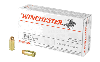 Winchester USA .380 ACP 95 Grain Full Metal Jacket Ammunition – 50 Rounds