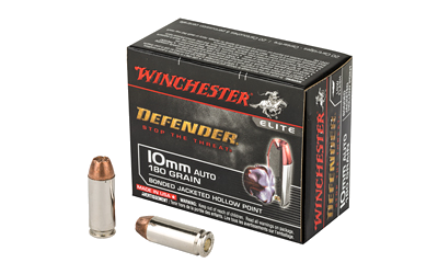 Winchester Defender 10mm 180 Grain Jacketed Hollow Point Ammunition – 20 Rounds