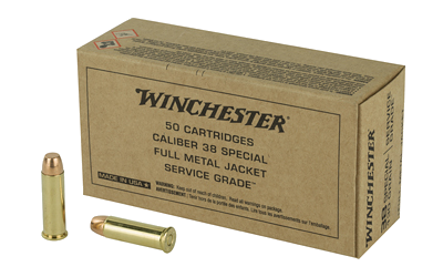 Winchester Service Grade .38 Special 130 Grain Full Metal Jacket Ammunition – 50 Rounds