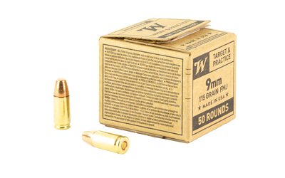 Winchester USA 9mm 115 Grain Full Metal Jacket Ammunition – 50 Rounds