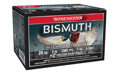 Winchester Bismuth 20 Gauge #4 Shot Ammunition – 15 Rounds