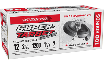Winchester Super Target Steel 12 Gauge #7 Shot Ammunition – 100 Rounds