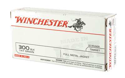 Winchester USA .300 Blackout 147 Grain Full Metal Jacket Ammunition – 20 Rounds