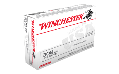 Winchester USA Target .308 Win 147 Grain Full Metal Jacket Ammunition – 20 Rounds