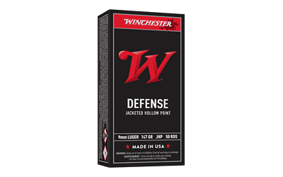 Winchester USA 9mm 147 Grain Jacketed Hollow Point Ammunition – 50 Rounds