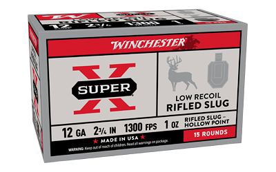 Winchester Spr-X 12 Gauge SLUG Ammunition – 15 Rounds