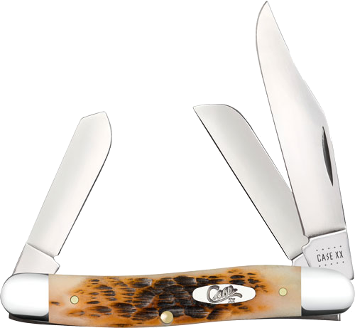 Case Knives Amber Bone Peach Seed Jig Stockman Knife