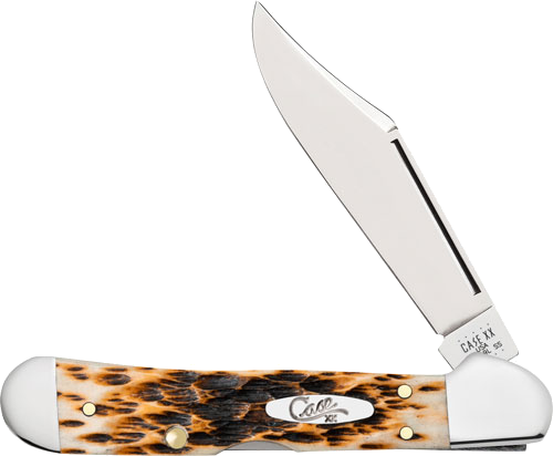 Case Knives Amber Bone Peach Seed Jig Mini Copperlock Knife