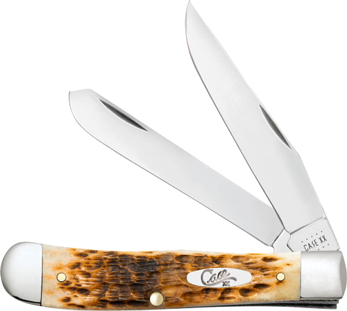 Case Knives Amber Bone Peach Seed Jig Trapper Knife