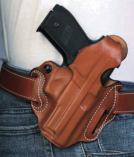 DeSantis Thumb Break Scabbard Leather M&P Shield 9 Tan OWB Right-Hand Holster