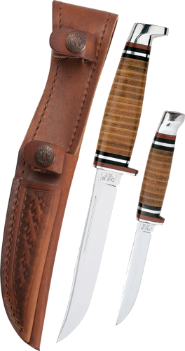 Case Knives Leather Hunter Two Set & Leather Sheath Knife
