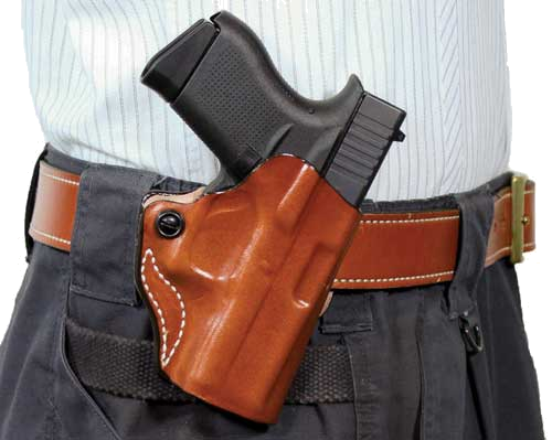 DeSantis Mini Scabbard Leather 5" Tan 1911 OWB Right-Hand Holster